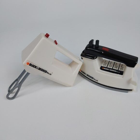 Vintage 1988 Toy Black and Decker Mini Iron‎ and Hand Mixer For Kids - Picture 1 of 6